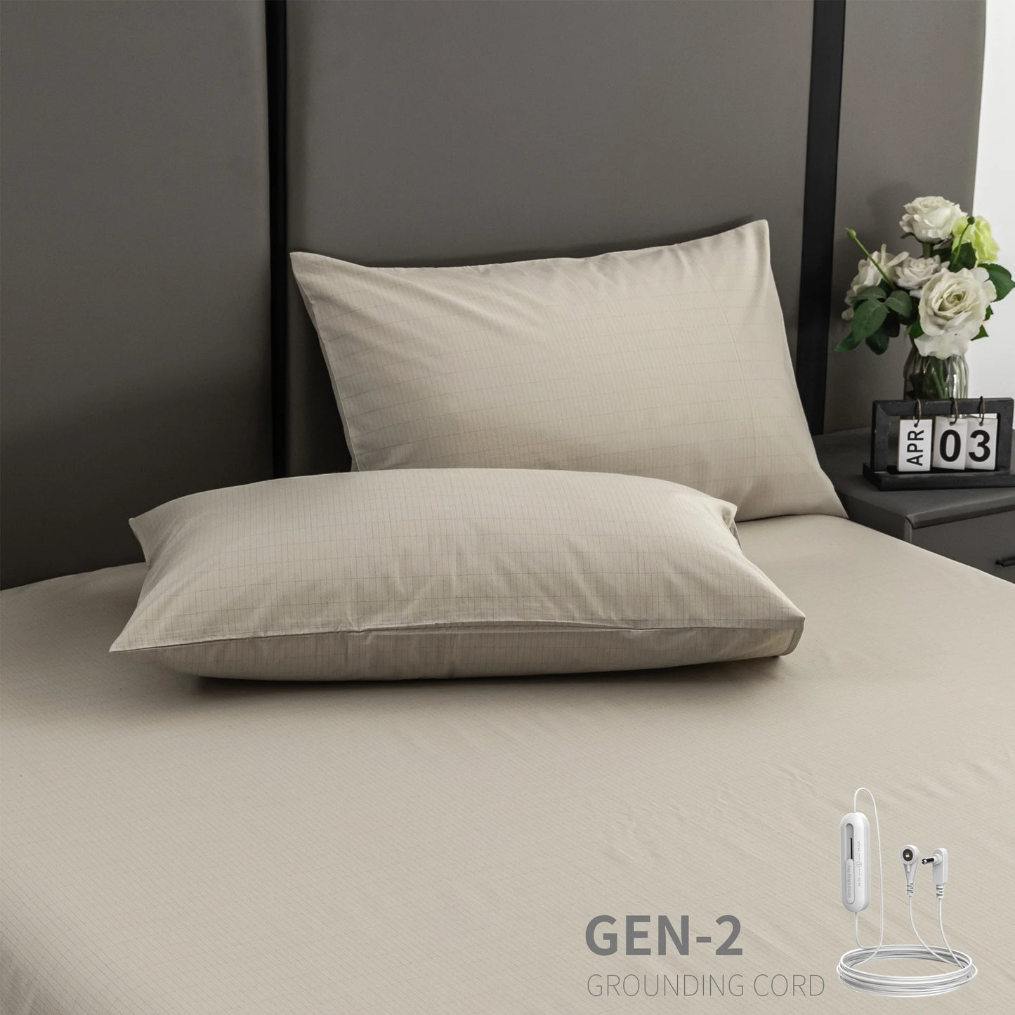 High Quality 95 Cotton and 5 Silver Earthing Pillowcase with Grounding Cord for Body