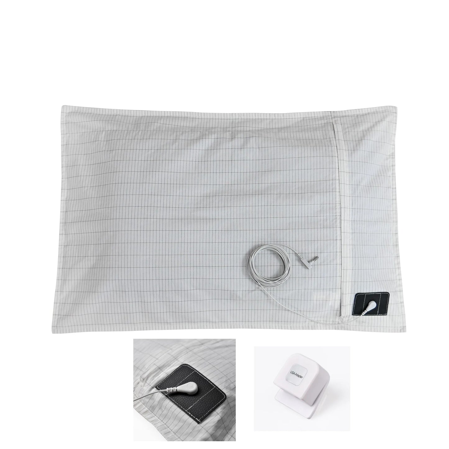 Grounding pillow case with conductive silver fiber Organic Cotton Earthing Pillow case for Better Sleep Natural Health