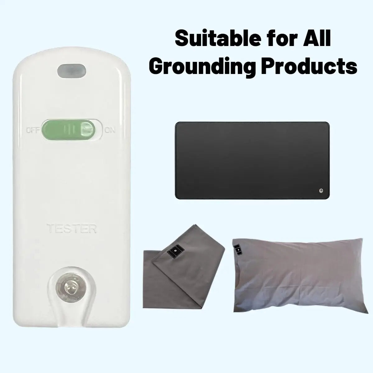 Grounding tester with 15ft cord for Grounding Mats, Sheets, Earthing Fitted sheets, Pads, Blankets, Pillow cases