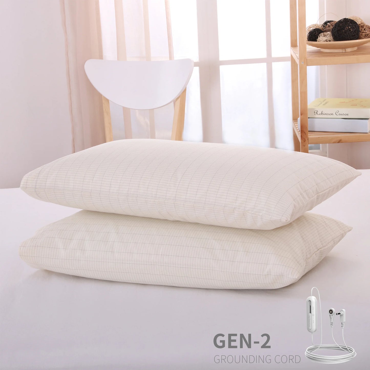 High Quality 95 Cotton and 5 Silver Earthing Pillowcase with Grounding Cord for Body