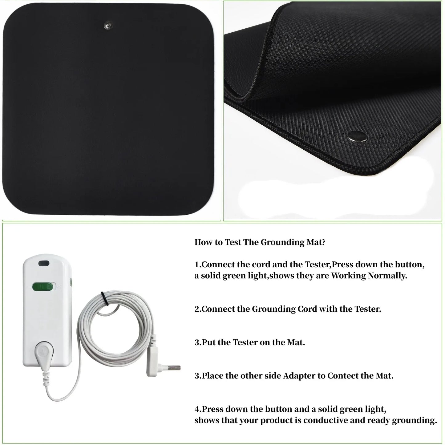 Grounding tester with 15ft cord for Grounding Mats, Sheets, Earthing Fitted sheets, Pads, Blankets, Pillow cases