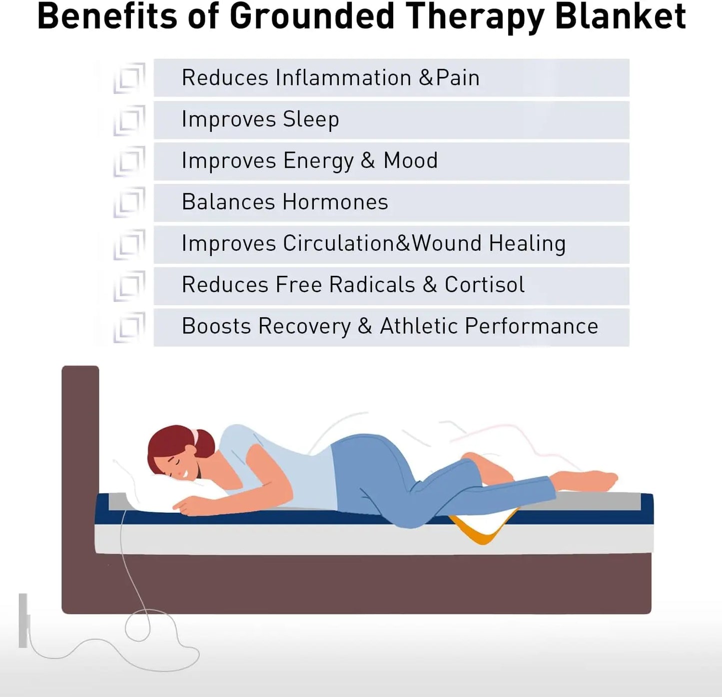 Grounding blanket conductive silver fiber Earthing bed sheet grounded Throw kit blanket for Better sleep well healthy