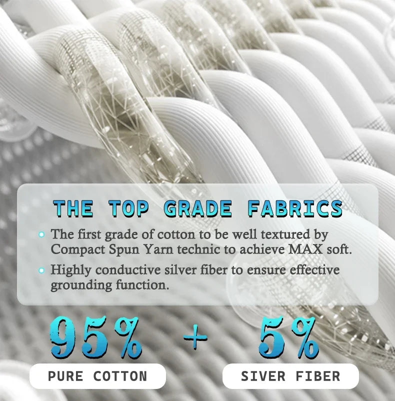 Grounding Antimicrobial Fabric cotton silver sheet elastic band fitted bed sheet King(198*203cm(78"x80") no include pillow cases