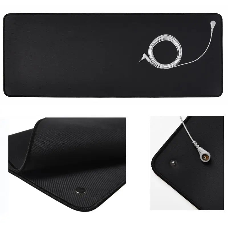 Grounding 25*68cm Rubber Leather mat Earthing sleep mat computer mouse pad Grounding desk mat for Better sleep health