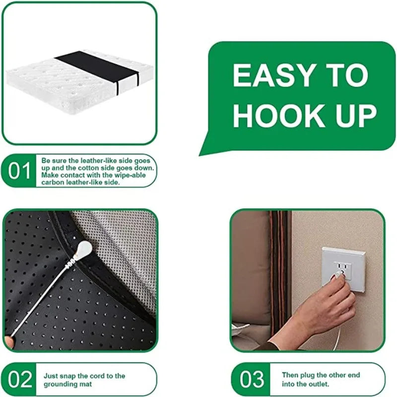 Grounding Leather Mattress Grounding sleep mat Conductive Leather Earthing mattress pad for Better Sleep Reduce Stress