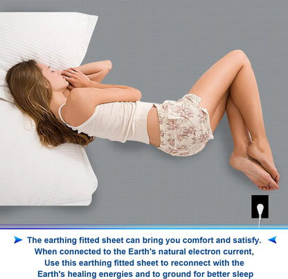 Earthing 138*190*30cm fitted sheet Organic cotton with Conductive silver fiber Grounding bed sheet for Nature Wellness