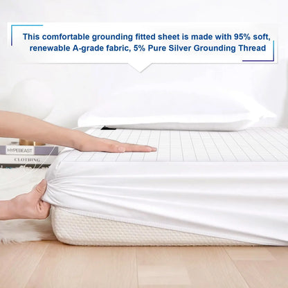 Earthing 138*190*30cm fitted sheet Organic cotton with Conductive silver fiber Grounding bed sheet for Nature Wellness