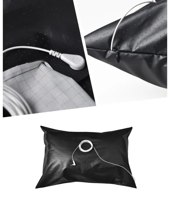 Grounding bed Leather Conductive Pillow Case Earthing pillow case conductive breathable leather mat for Better sleep