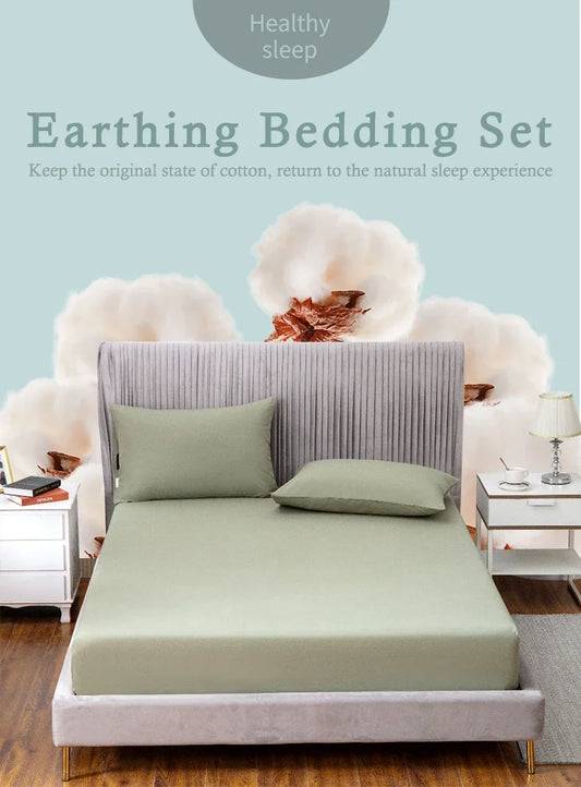 Grounding Antimicrobial Fabric cotton silver sheet elastic band fitted bed sheet King(198*203cm(78"x80") no include pillow cases