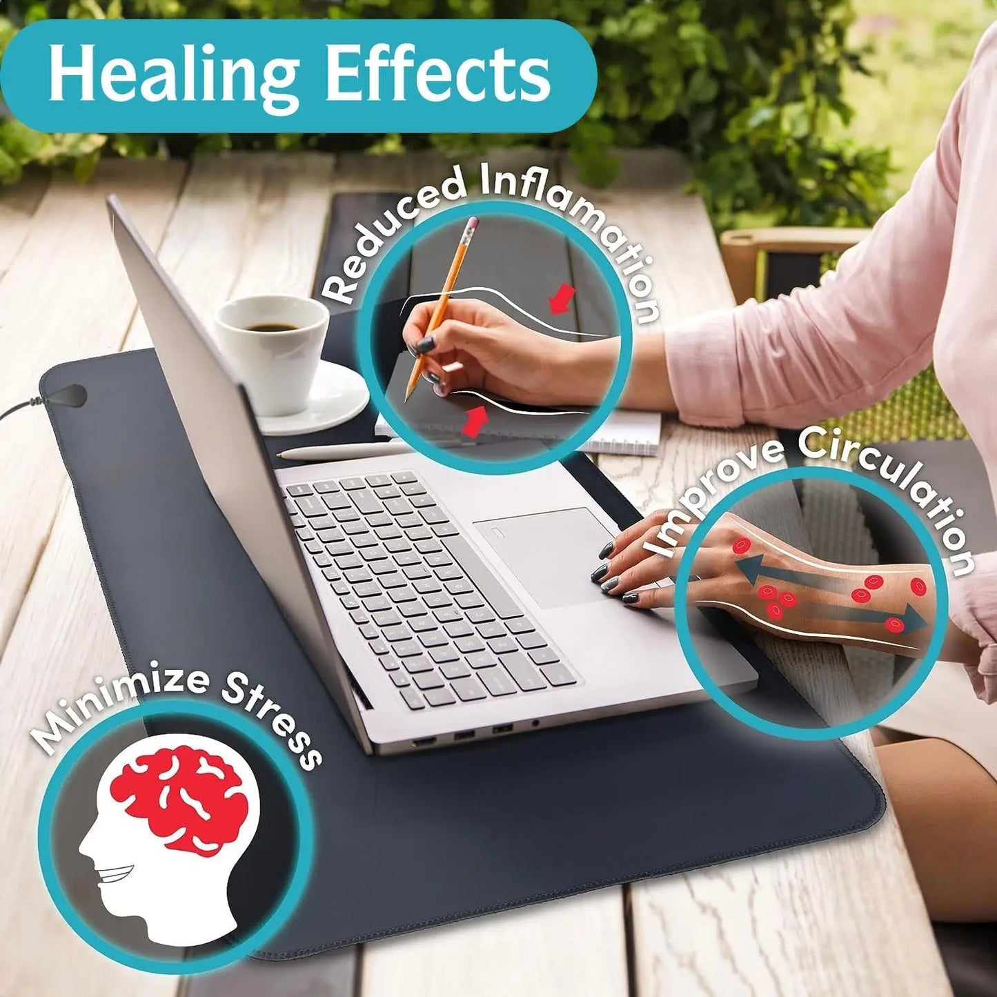 Grounding 40*60cm Rubber Leather mat Earthing sleep mat computer mouse pad Grounding desk mat for Better sleep health