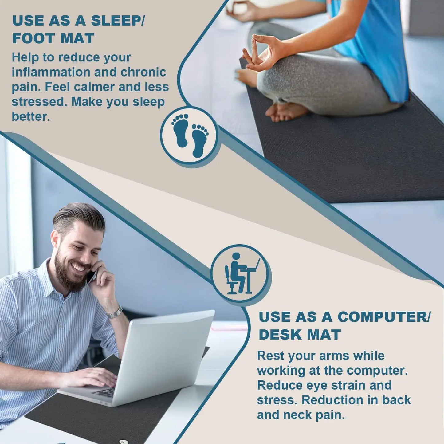 Grounding 40*60cm Rubber Leather mat Earthing sleep mat computer mouse pad Grounding desk mat for Better sleep health