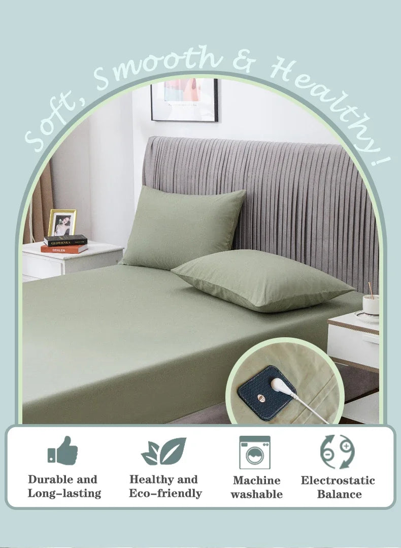 Grounding Antimicrobial Fabric cotton silver sheet elastic band fitted bed sheet King(198*203cm(78"x80") no include pillow cases