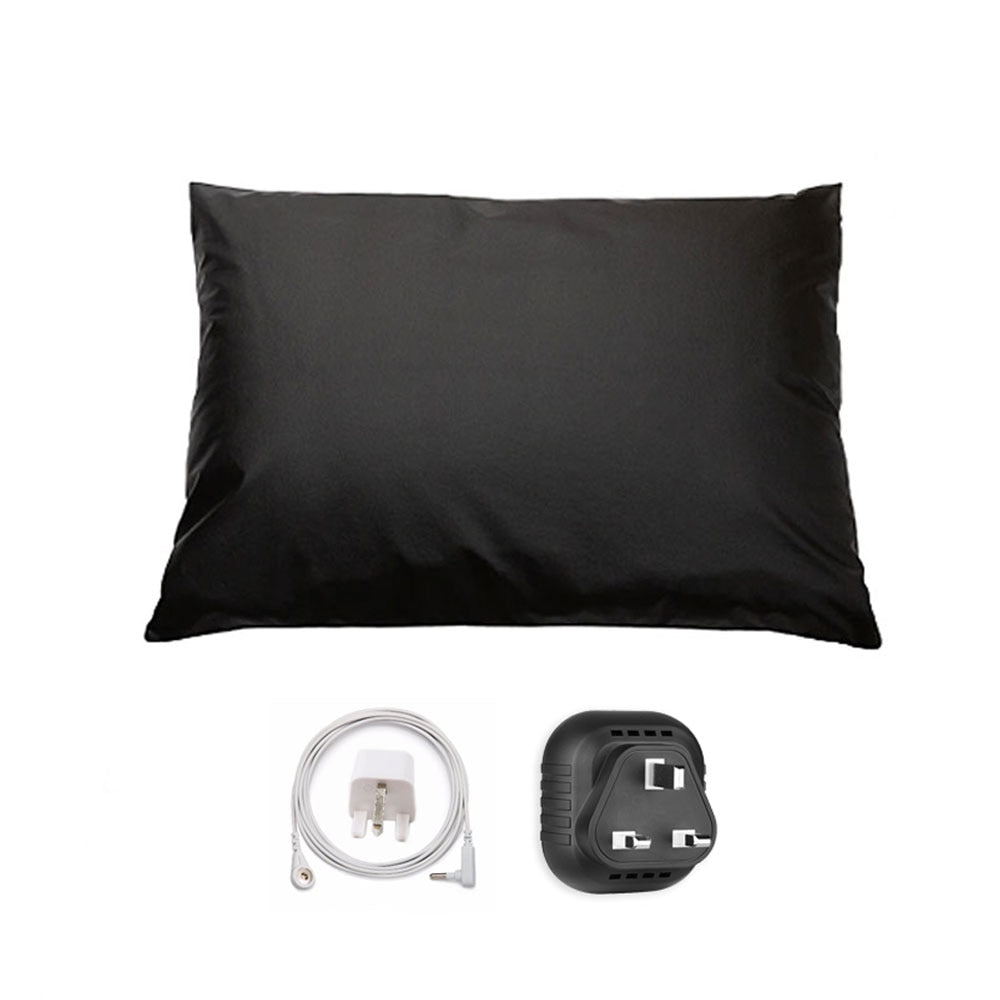 Earthing Leather Pillow Case 1 PC Cover Kit with Grounding Cord