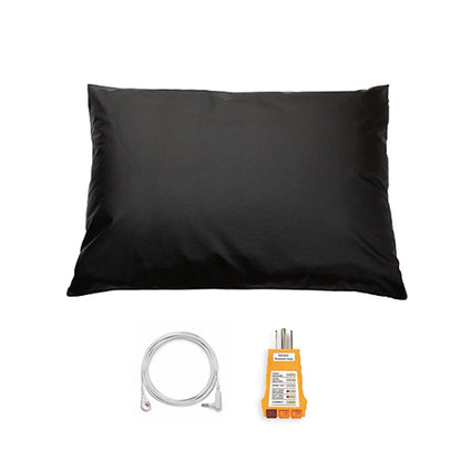 Earthing Leather Pillow Case 1 PC Cover Kit with Grounding Cord