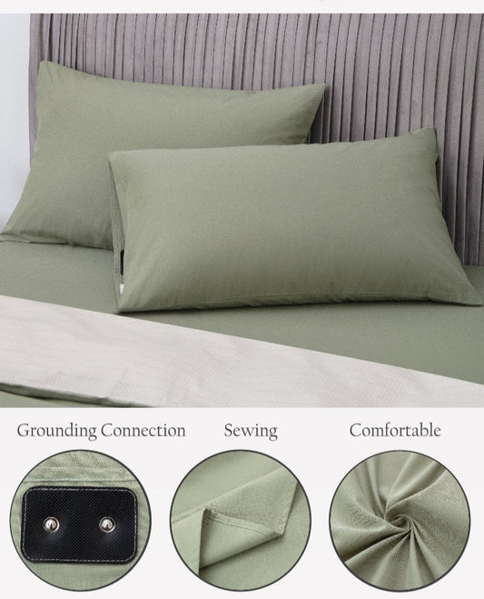 EARTHING  Pillow Cases Radiation Protection Antimicrobial Fiber for Better Sleep, Natural Wellness, Reduce Pain health