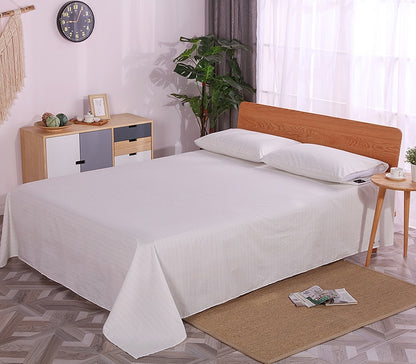 Earthing Flat Sheet White Color Nature Cotton Pure Silver Grounding for Better Sleep