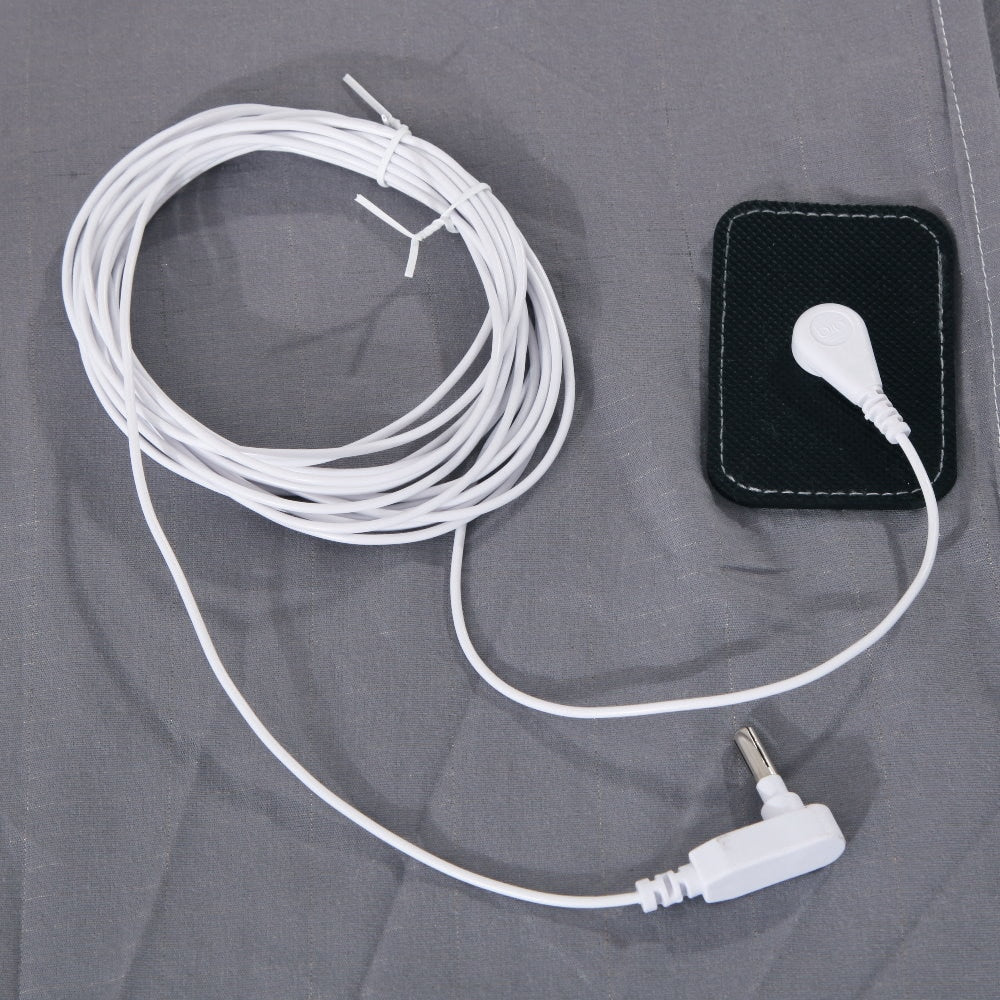 Half bed Sheet with 1 Pillow Case EARTHING Silver Antimicrobial Fabric Conductive Grounding Kit