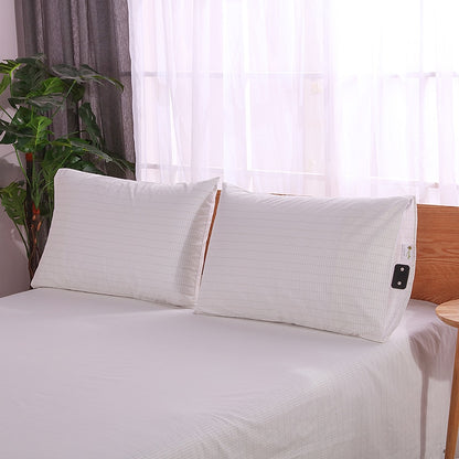 EARTHING Flat Sheet with 2 Pillow Cases White Color Nature Cotton Grounding Kit